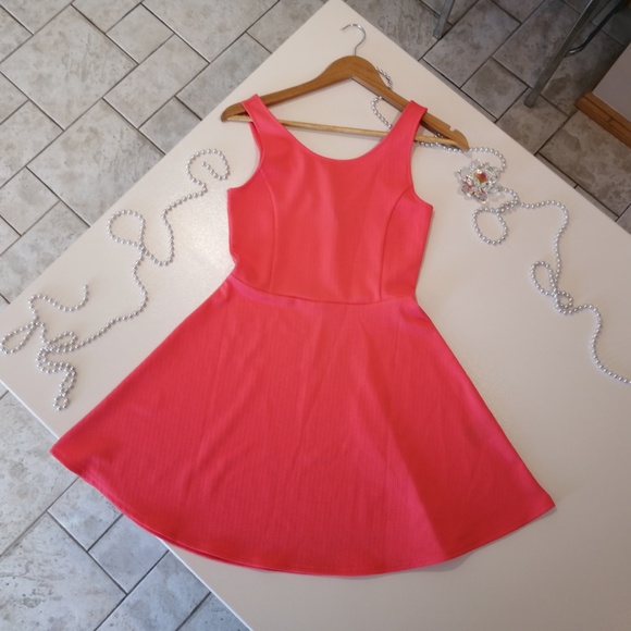 DIVIDED Skater Fit and Flare Coral Minidress NWOT - Picture 4 of 5